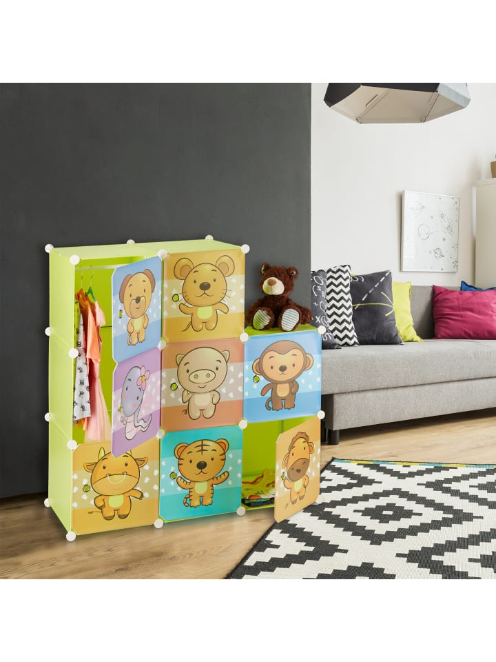 relaxdays Kinderregal Stecksystem in Bunt günstig kaufen onesize
