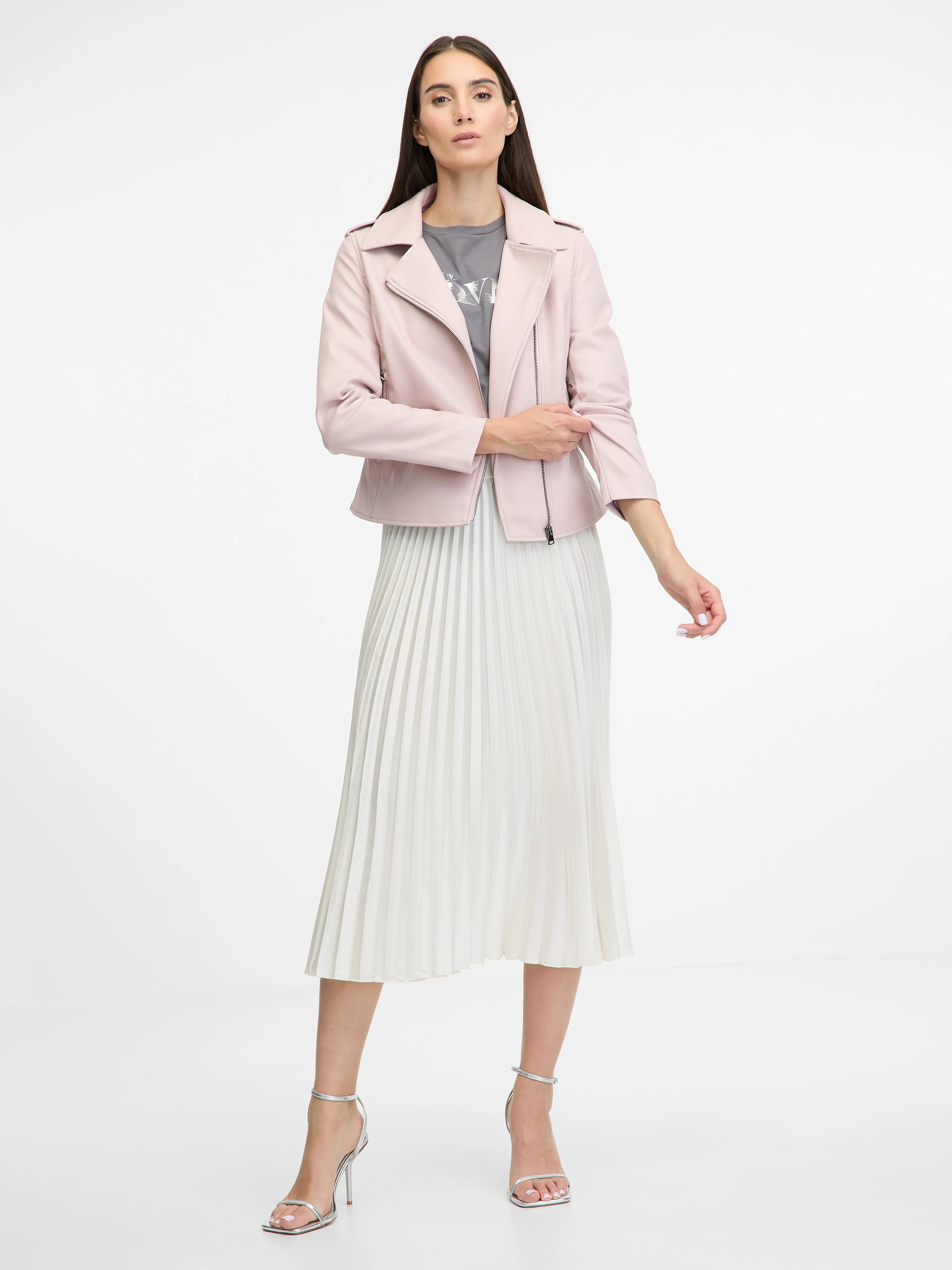 Hellrosa Damen Lederjacke ORSAY