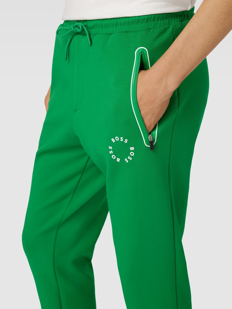 Sweatpants mit Label-Print Modell 'Hadiko' in hellgrün