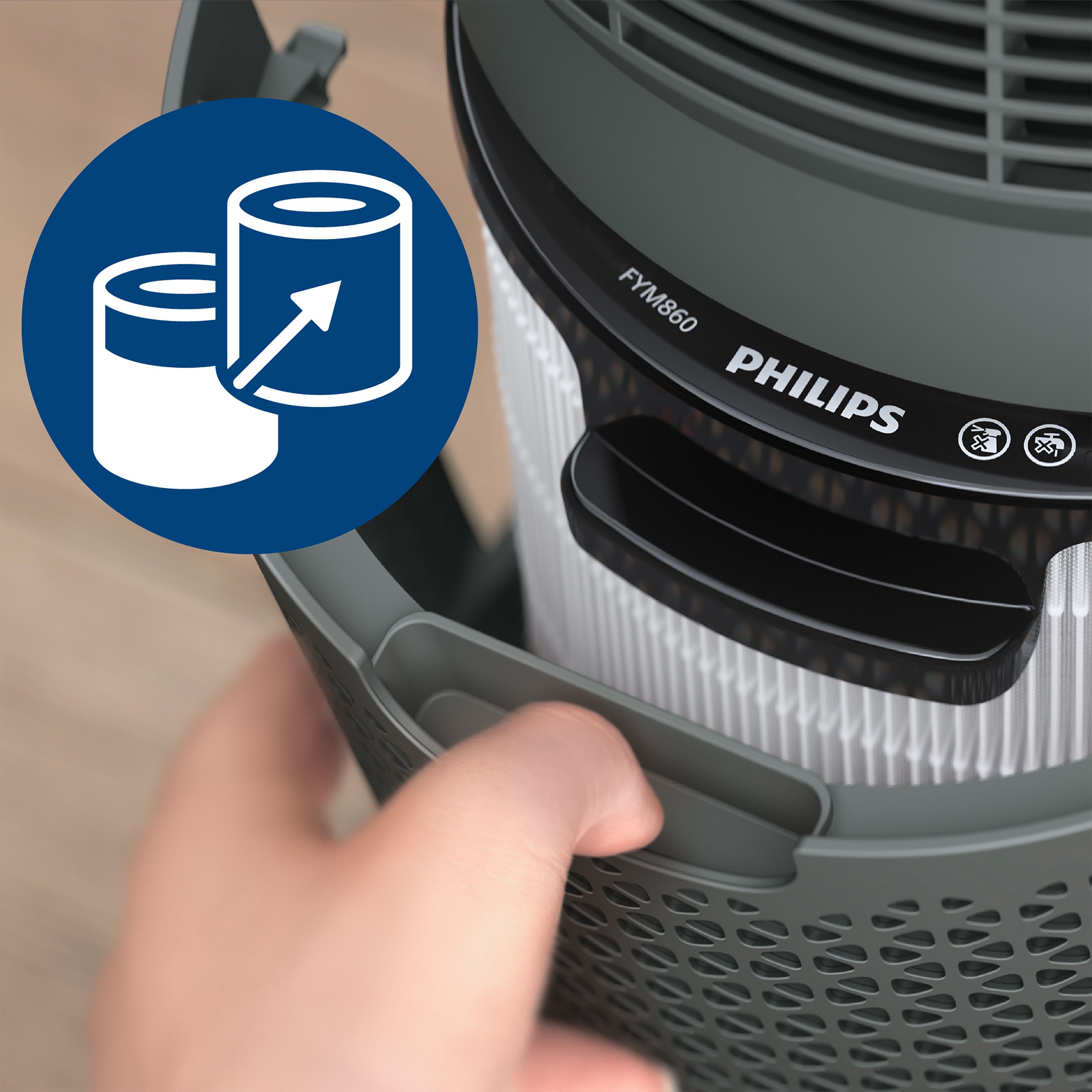 Philips NanoProtect Filter FYM860/30 Integrierter 3-in-1-Filter, Zubehör für Air Performer Serie 8000 und 7000, Lebensdauer von 12 Monaten, filtert 99,97% bei 0,003 μm