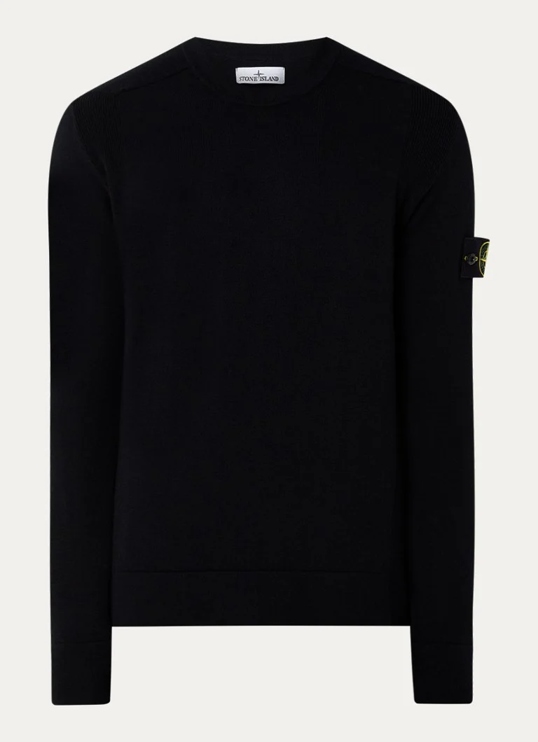 Πουλόβερ Stone Island 81155 από λεπτό πλεκτό μαλλί με όρθιο γιακά