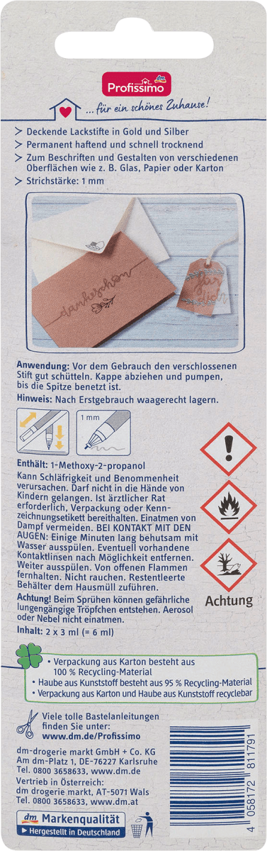 Lackstifte Set 2tlg Gold und Silber, 1 St