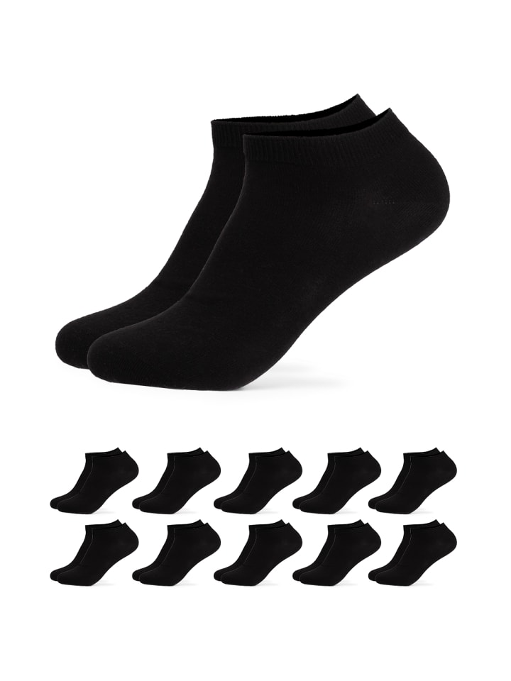 Occulto 10er Pack 100% Baumwolle Sneaker Socken Ingmar in Schwarz günstig kaufen