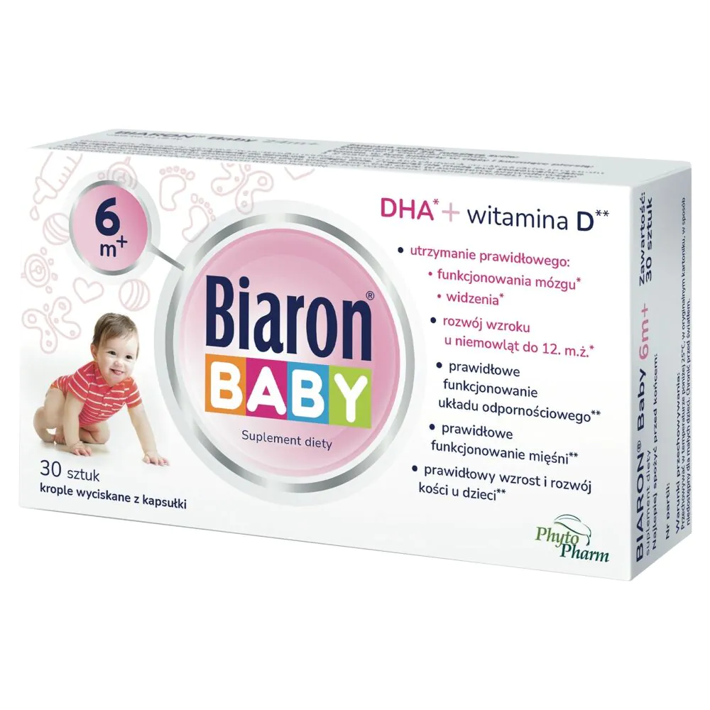 Bioaron Baby, DHA + D-vitamin til børn fra 6 måneder, Dråber presset fra en kapsel