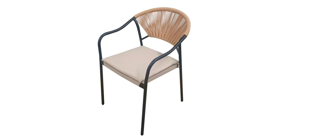 Happy Home Happy Home 7 tlg. Dining Set HGS33-BEI helles Rattan mit Sitzkissen in Beige