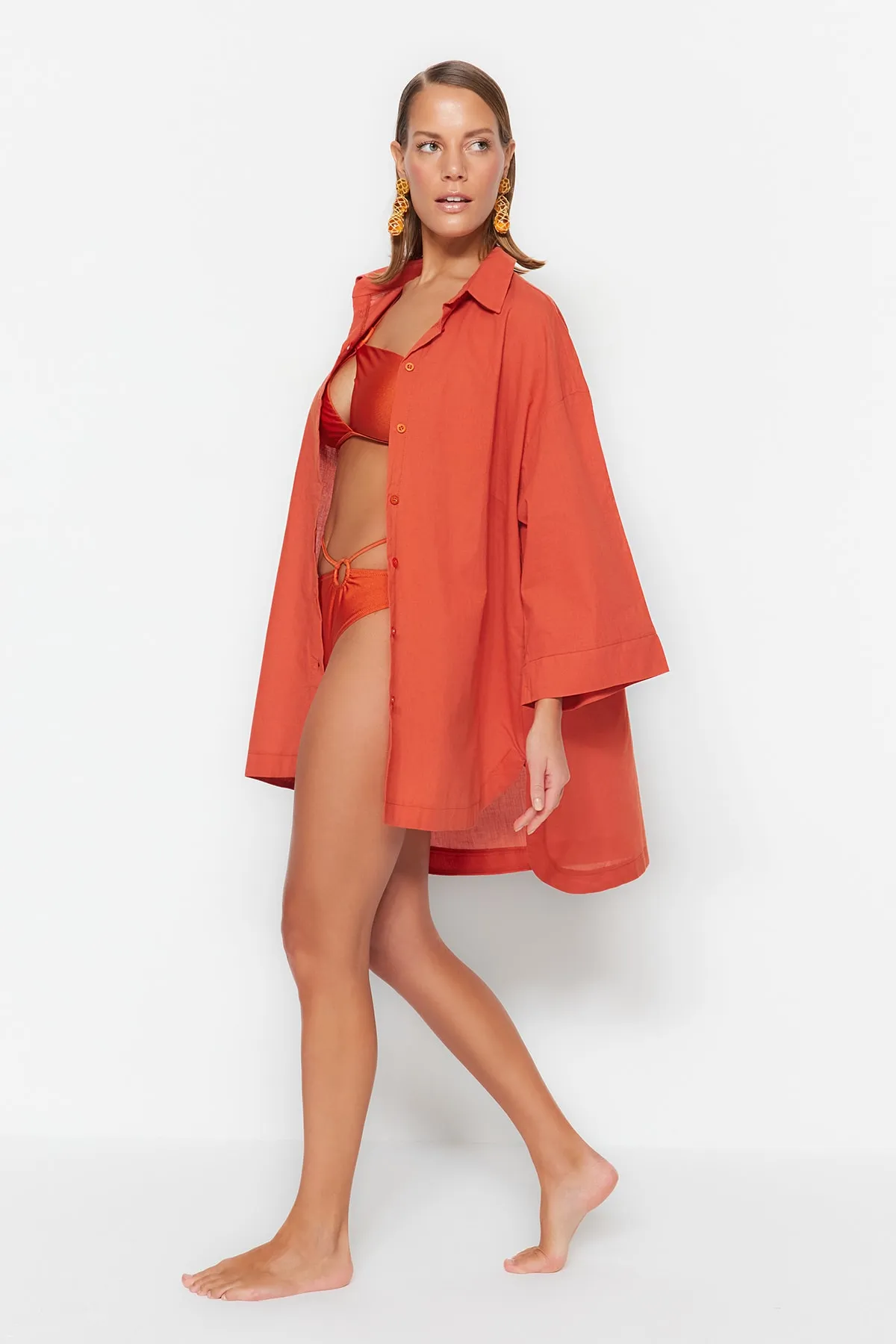 Trendyol Collection  Hemd - Braun - Oversized