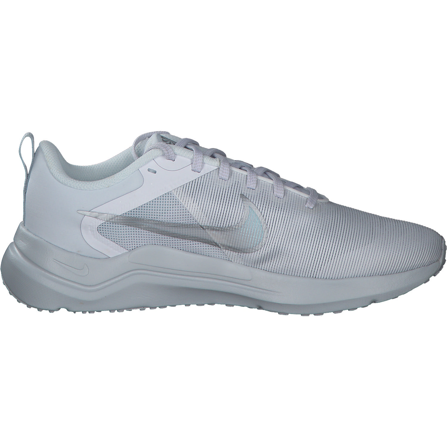 Nike Downshifter 12 DD9294, Sneakers Low, Damen, white/metallic silver pure pla