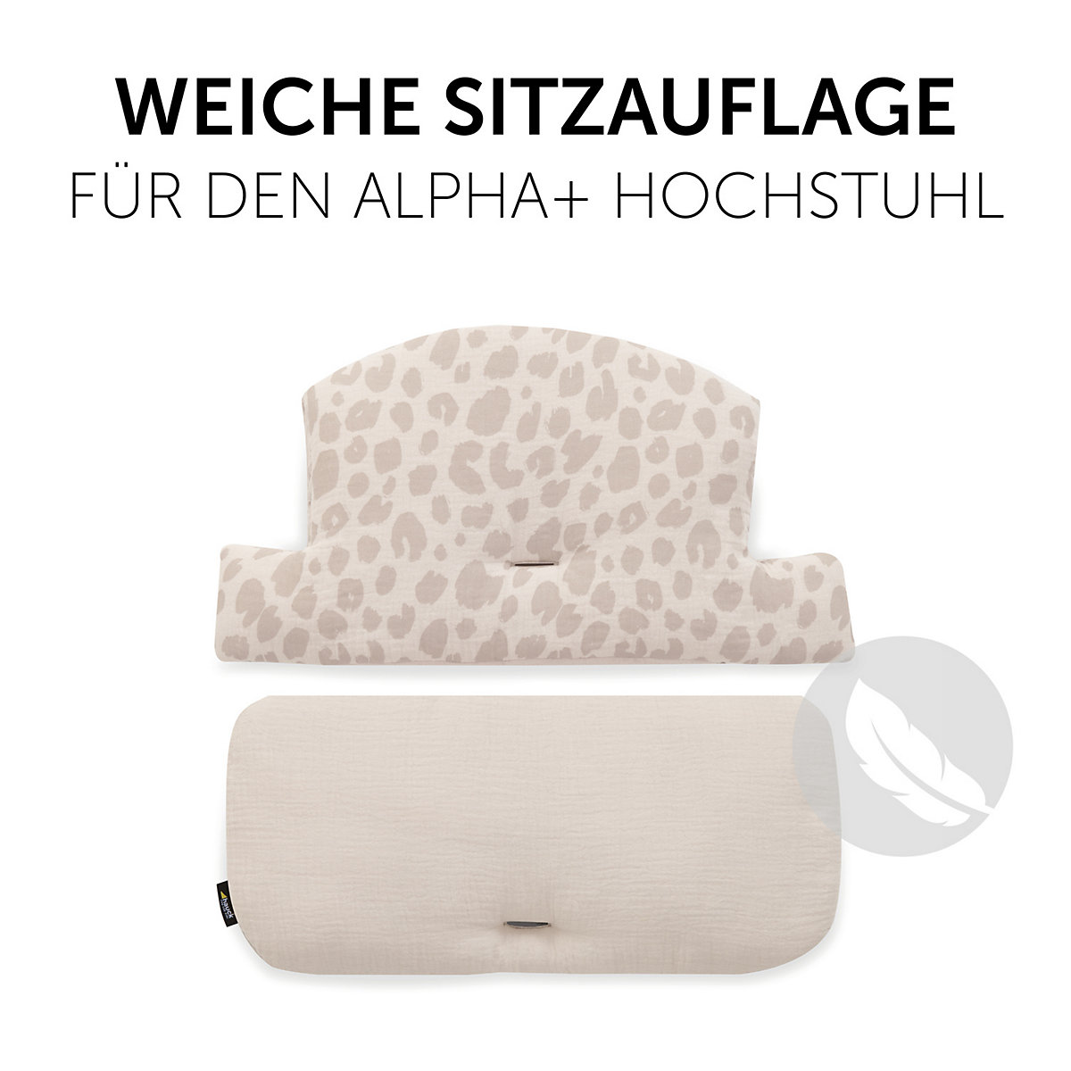 Sitzauflage Alpha Highchair Pad Select, Musselin Leo Natural