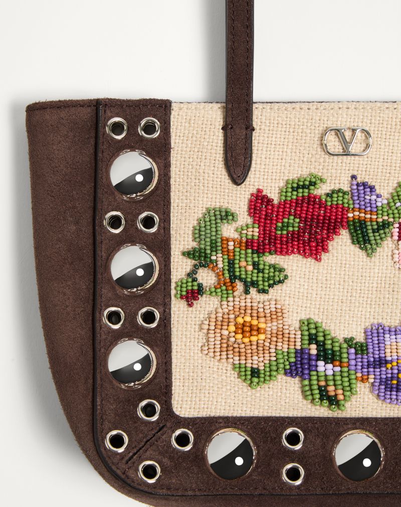 Valentino Garavani Nellcôte broderet mini indkøbstaske