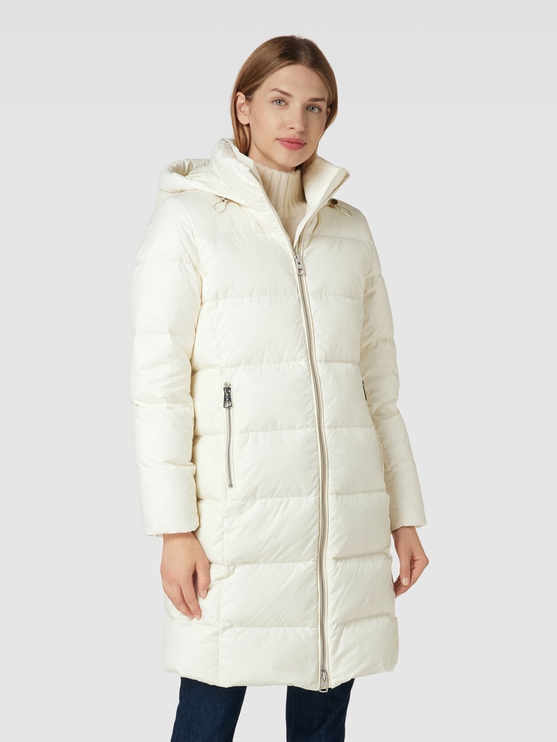 Daunenmantel mit Kapuze mit Tunnelzug in offwhite