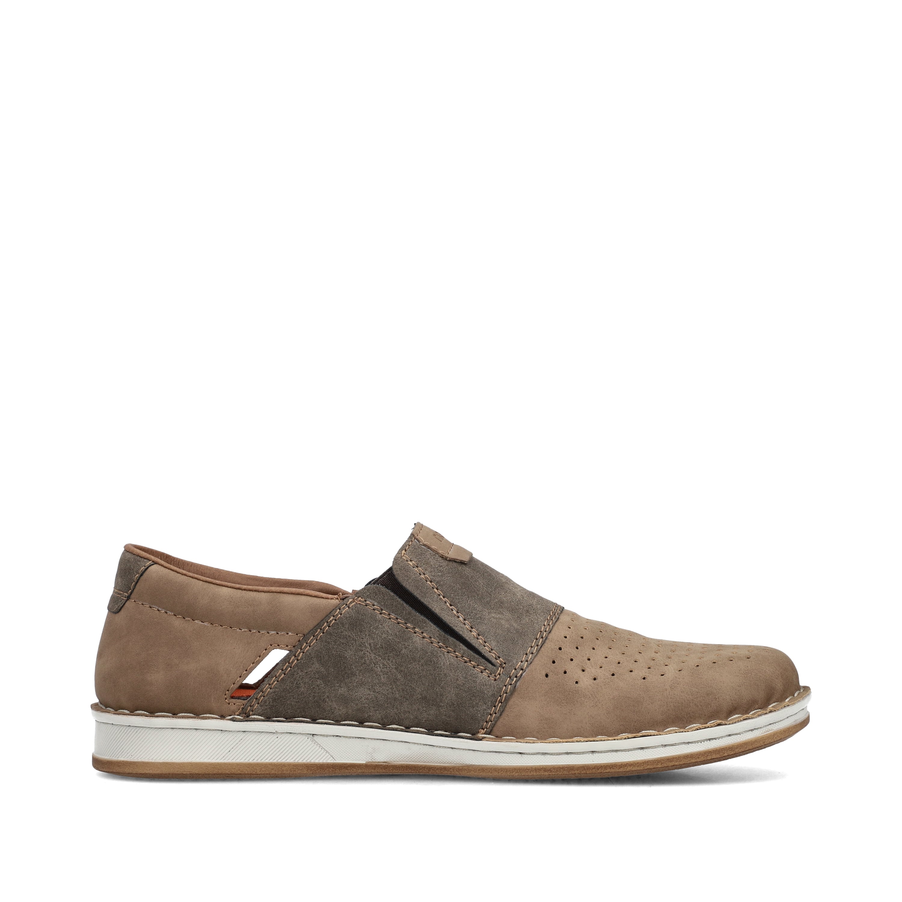 Rieker Herren Slipper hellbeige-steingrau
