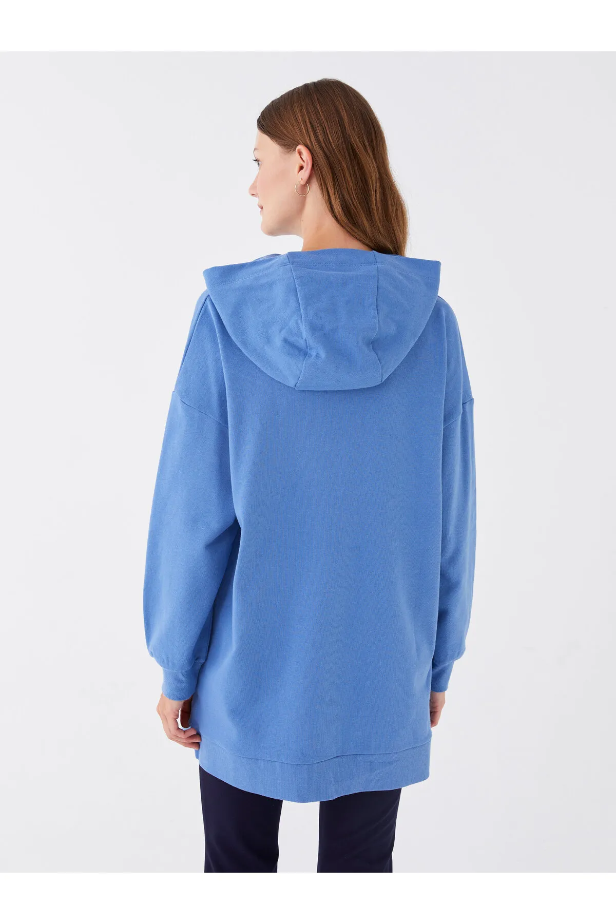 LC Waikiki  Mit Kapuze bestickte Langarm-Sweatshirt-Tunika für Damen