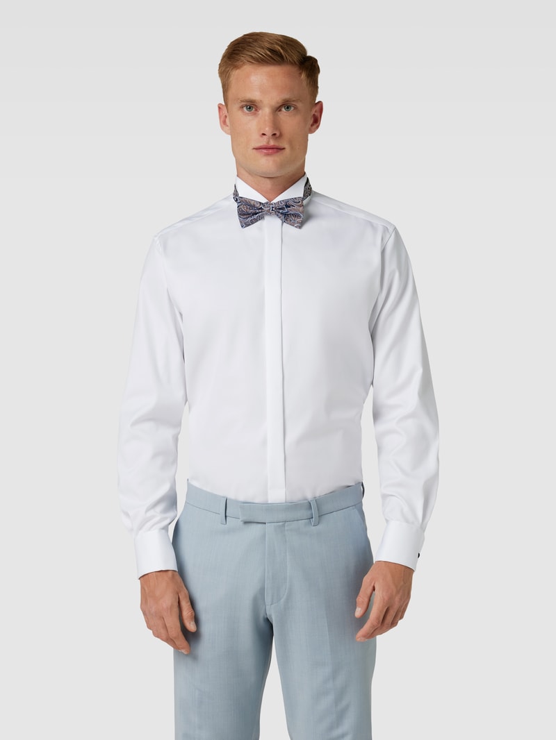 Modern Fit Business-Hemd mit Kentkragen in weiß