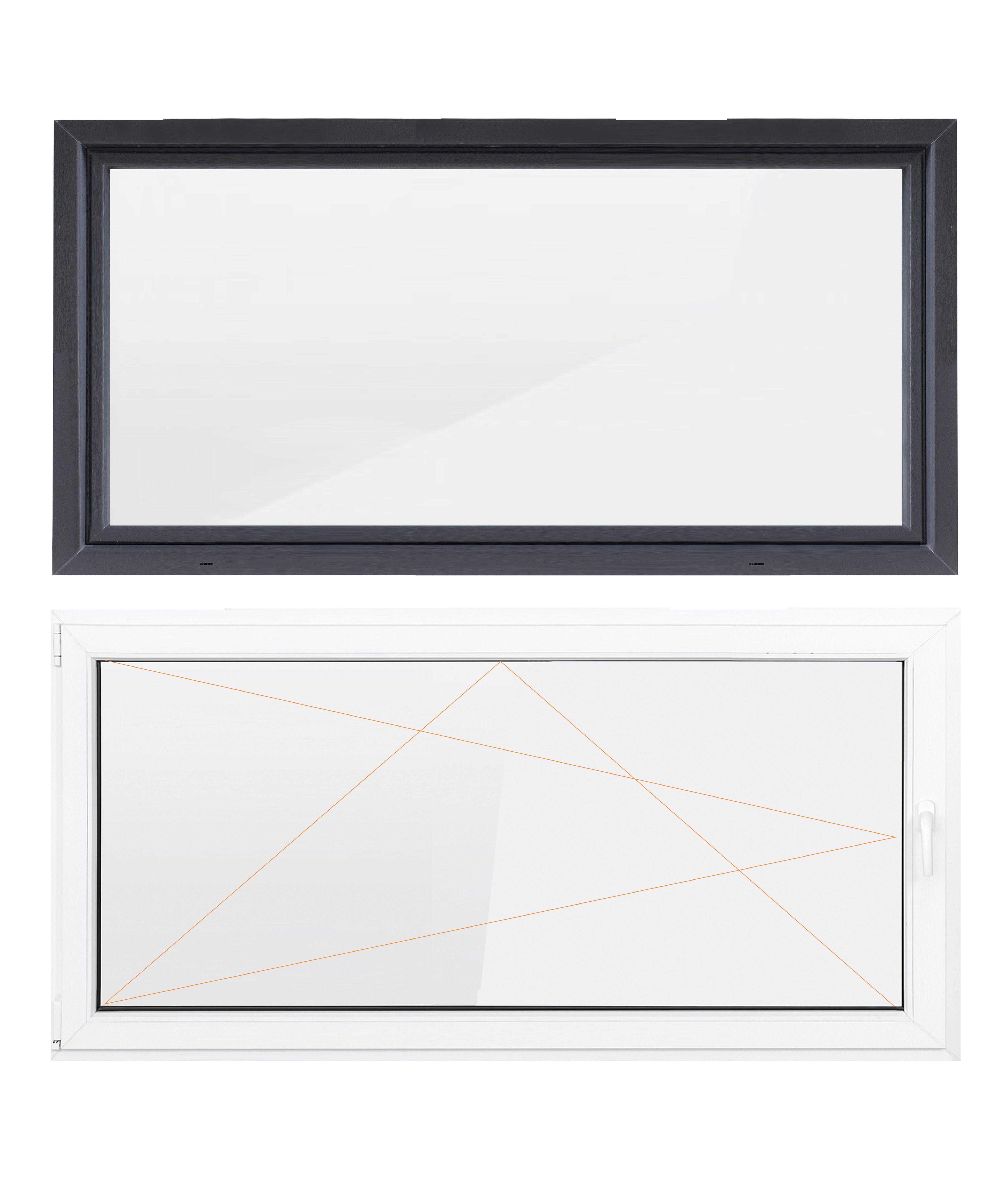 SN DECO GROUP Kellerfenster 1 Flügel, 1000x500, außen anthrazit/innen weiß, 70 mm Profil, (Set), RC2 Sicherheitsbeschlag, Hochwertiges 5-Kammer-Profil