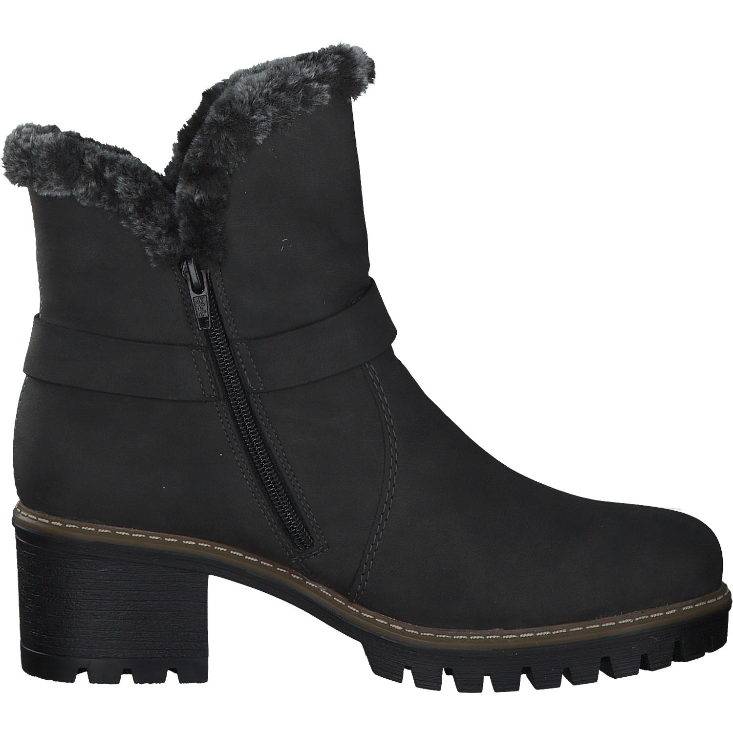 Rieker Y8674, Winterstiefeletten, Damen, Schwarz (Anthrazit)
