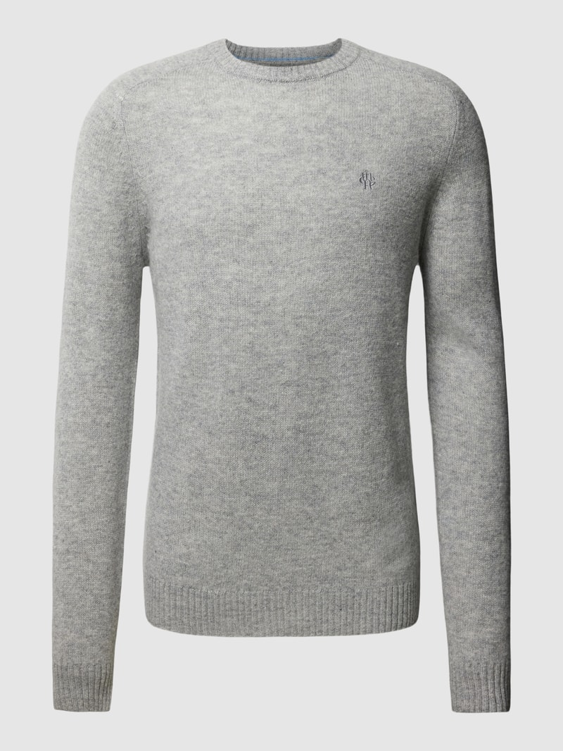 Strickpullover aus Lammwolle Modell 'TANGUY' in hellgrau meliert