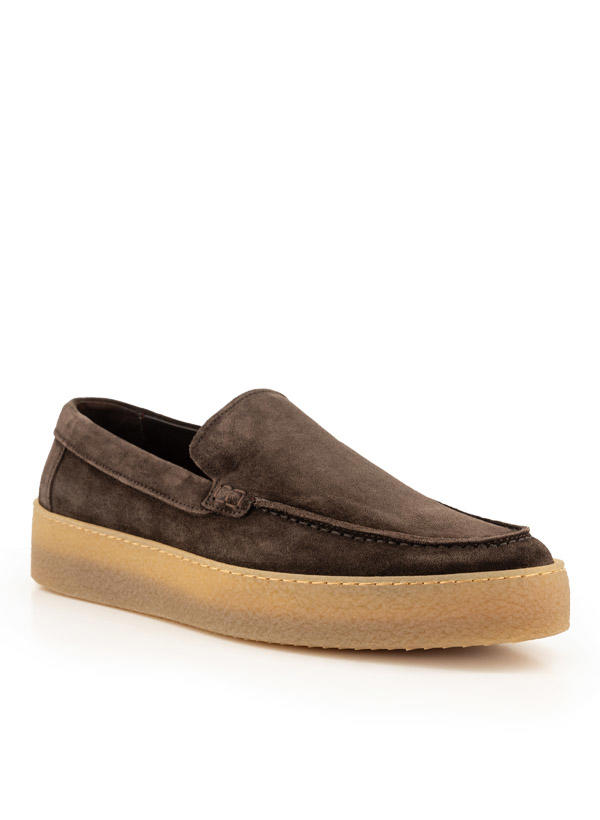 rosso e nero, Slipper, Veloursleder, dunkelbraun