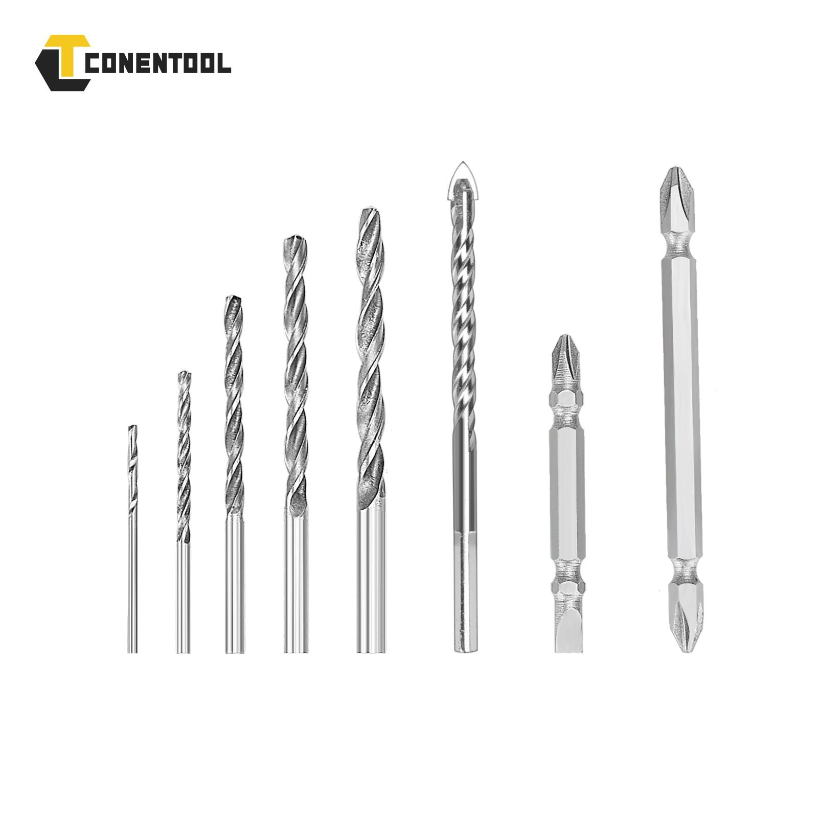 Ulife Akku-Schraubendreher CONENTOOL Bohrschrauber, 1350,00 U/min, 42,00 Nm, (Set, Aufbewahrungskoffer, Ladegerät, 2×Akku, Bit-Set), mit LED-Licht