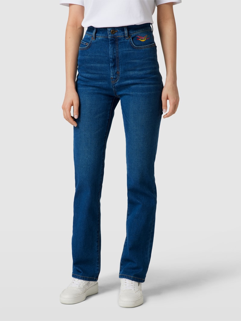 Jeans mit Motiv-Stitching Modell 'BEATI' in jeans