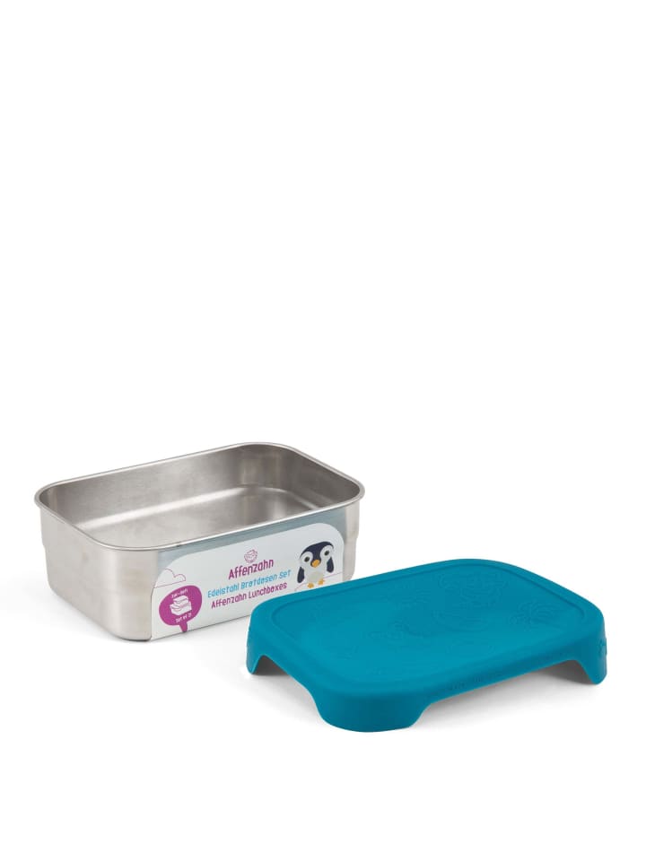Affenzahn Edelstahl - Brotzeitbox 16.5 cm (petrol) in petrol günstig kaufen onesize