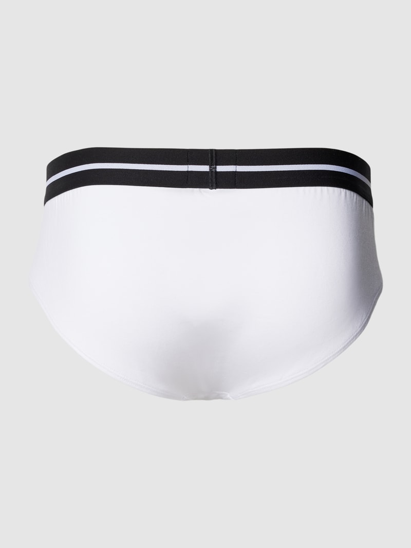 Slip mit elastischem Logo-Bund im 3er-Pack in weiß