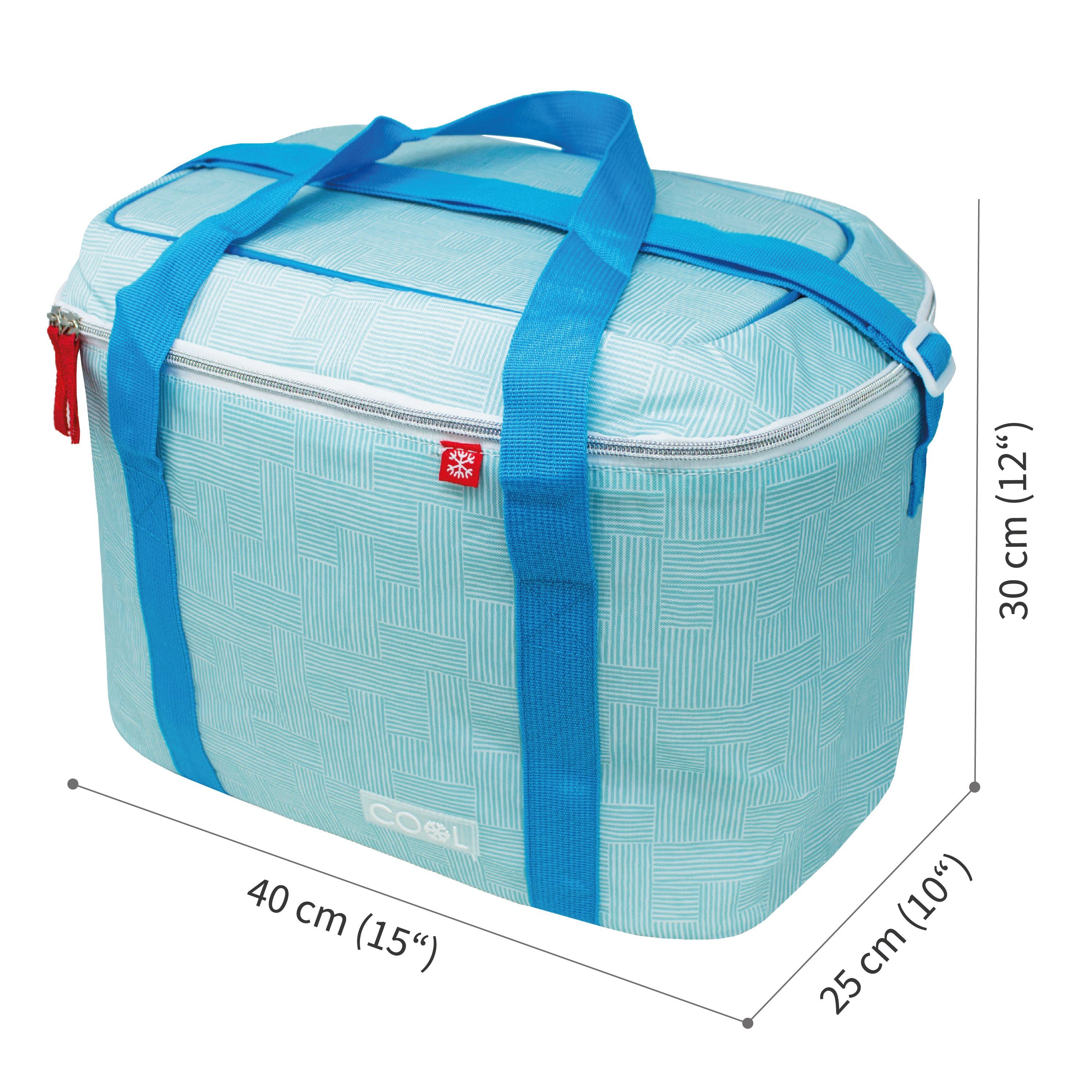 ToCi Kühltasche 25 Liter Kühltasche Thermotasche mit 8er-Set 200 ml Kühlakkus