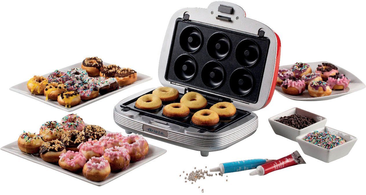 Ariete 3-in-1-Sandwichmaker Party Time 1972R, 700 W, Cookie-Maker, rot