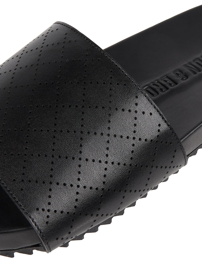 Pantolette aus Leder Modell 'Storm' in schwarz