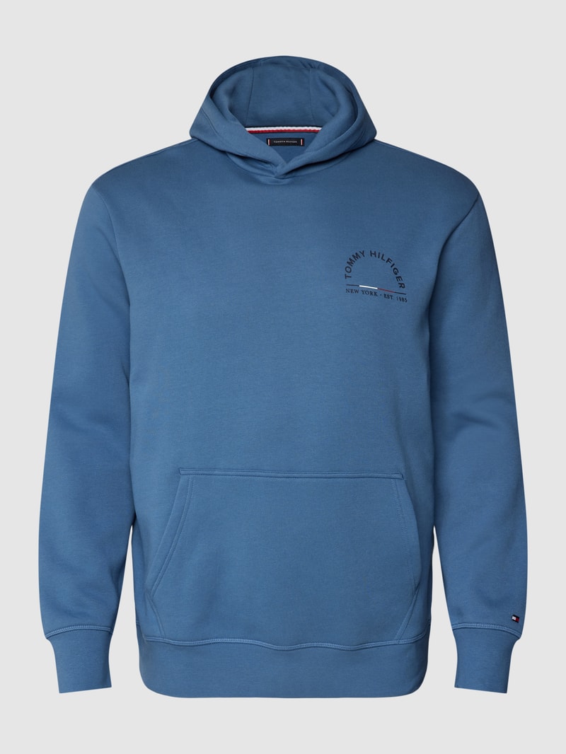 PLUS SIZE Hoodie mit Label-Print Modell 'SHADOW' in marineblau