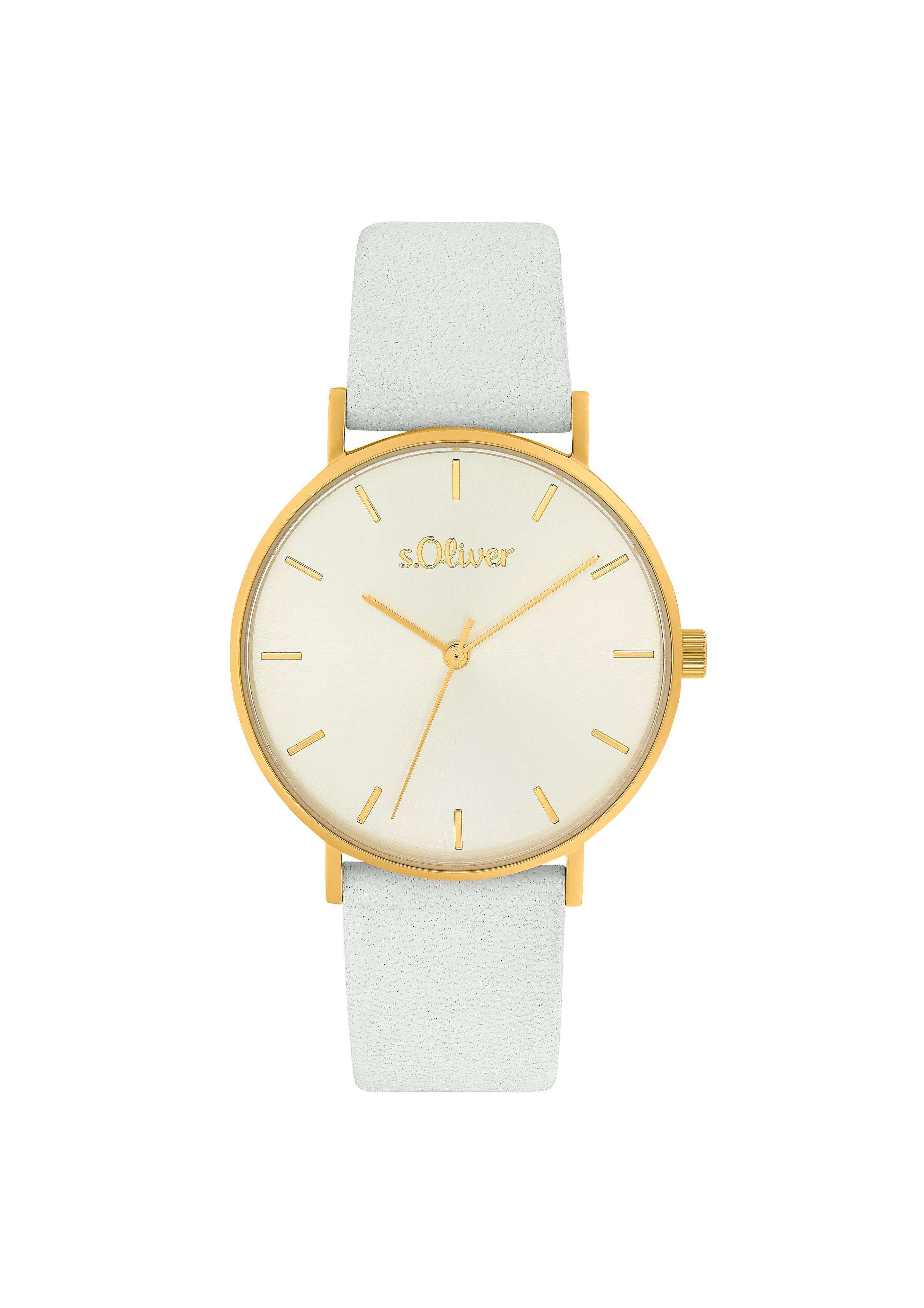Edelstahluhr mit Lederarmband  6006297-05B0
