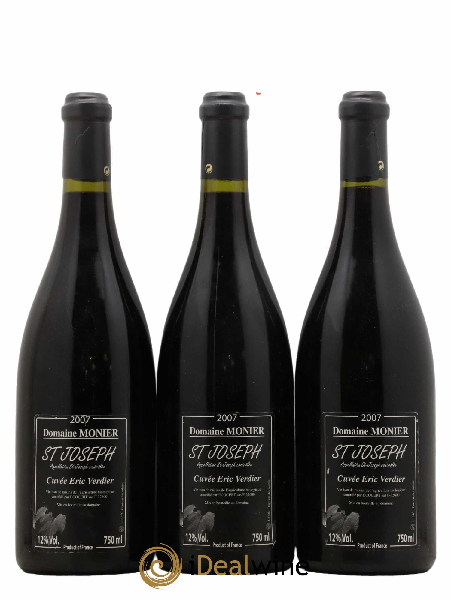 Saint-Joseph Cuvée Eric Verdier Monier Perréol  2007 - Lot de 3 Bouteilles