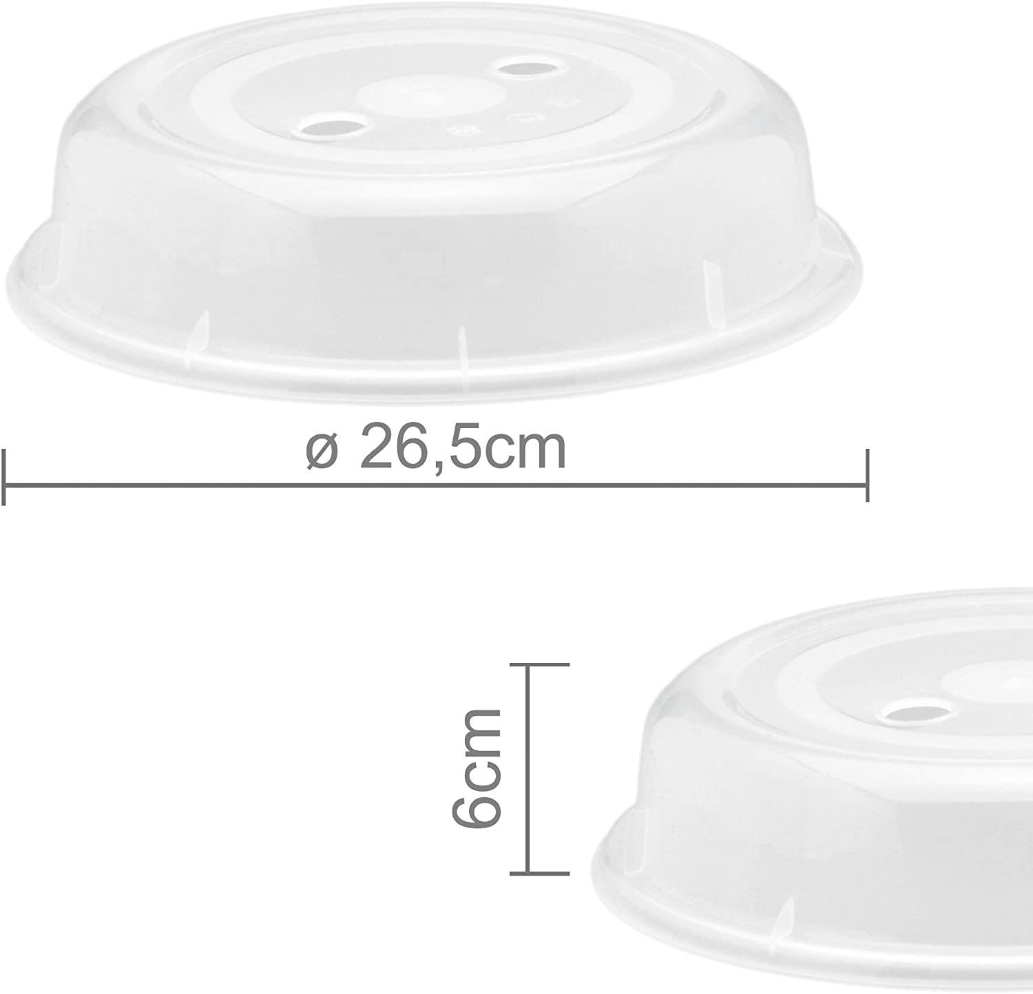 Ecoix Mikrowellenbehälter Abdeckung Mikrowelle, Deckel Haube, spülmaschinenfest ø 26,5cm