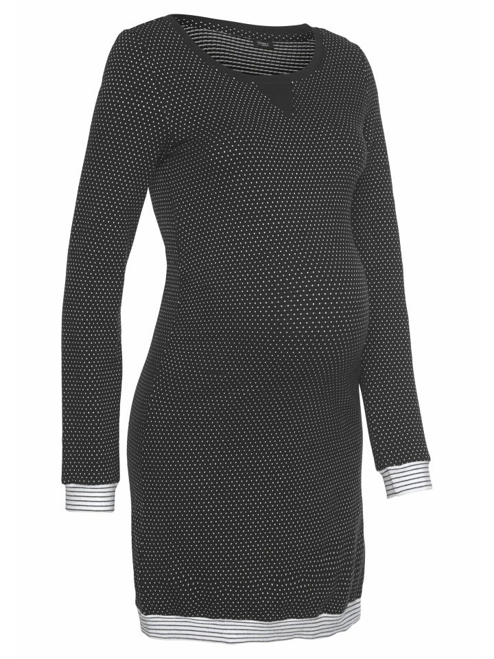VIVANCE DREAMS Umstandsnachthemd in schwarz-weiß-gepunktet günstig kaufen 32/34