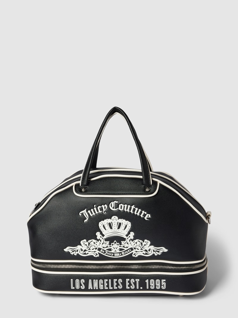 Bowling Bag mit Label-Detail Modell 'HEATHER' in schwarz
