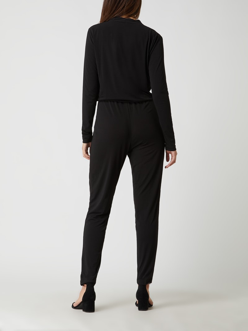 Jumpsuit in Wickel-Optik Modell 'Lima' in schwarz