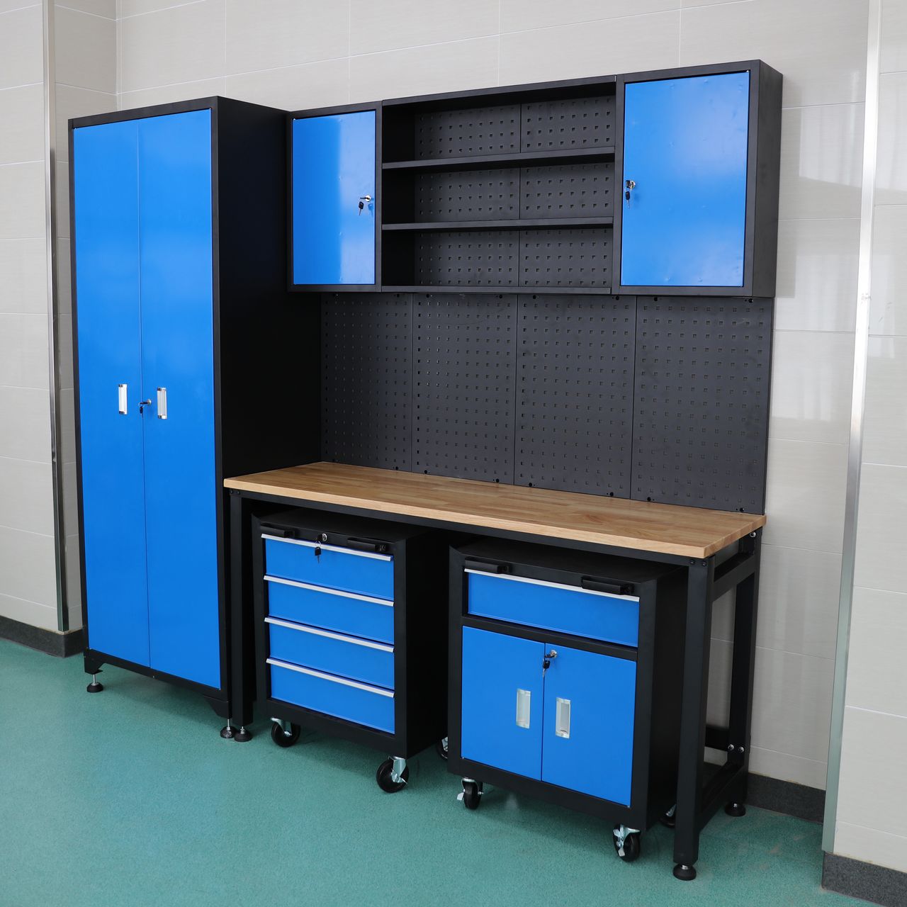 Tech Craft Garagenschrank 6 tlg. blau