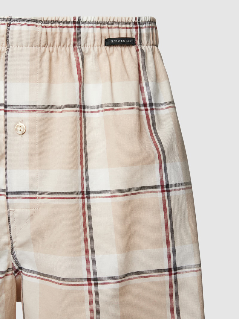 Boxershorts mit Karomuster im 2er-Pack in beige