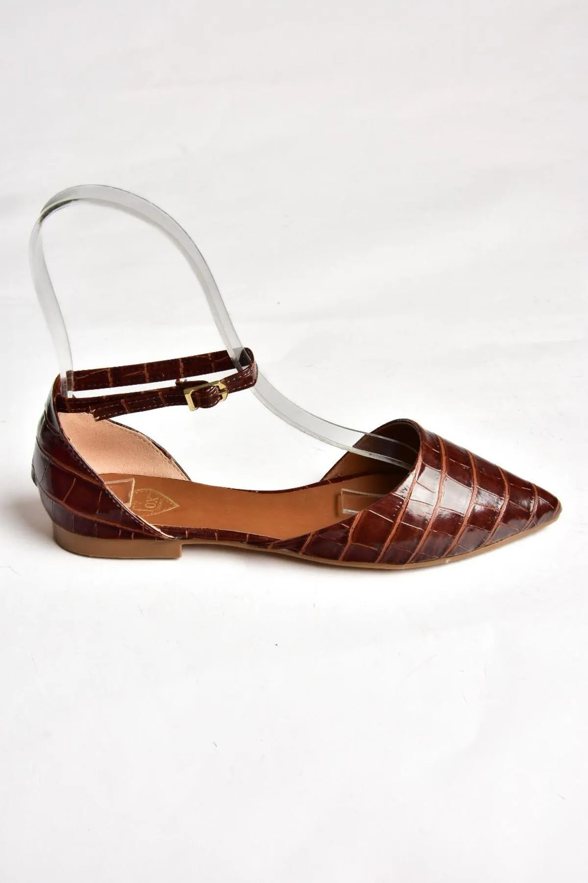 Fox Shoes  S726299611 Hellbraune Ballerinas mit Krokodil-Print für Damen