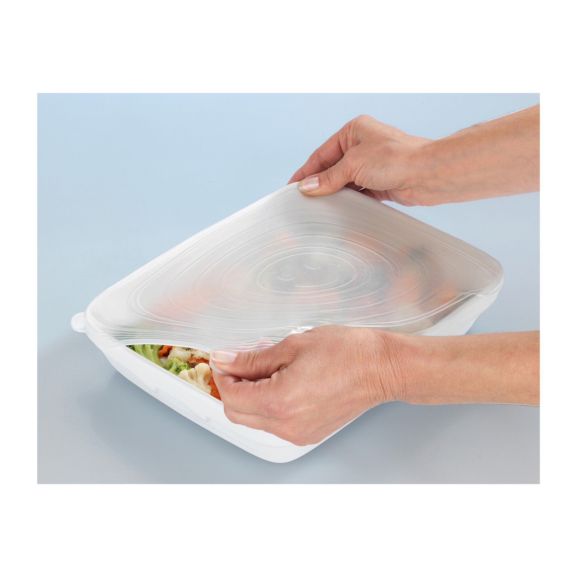 Couvre-pots extensibles ronds en silicone transparent