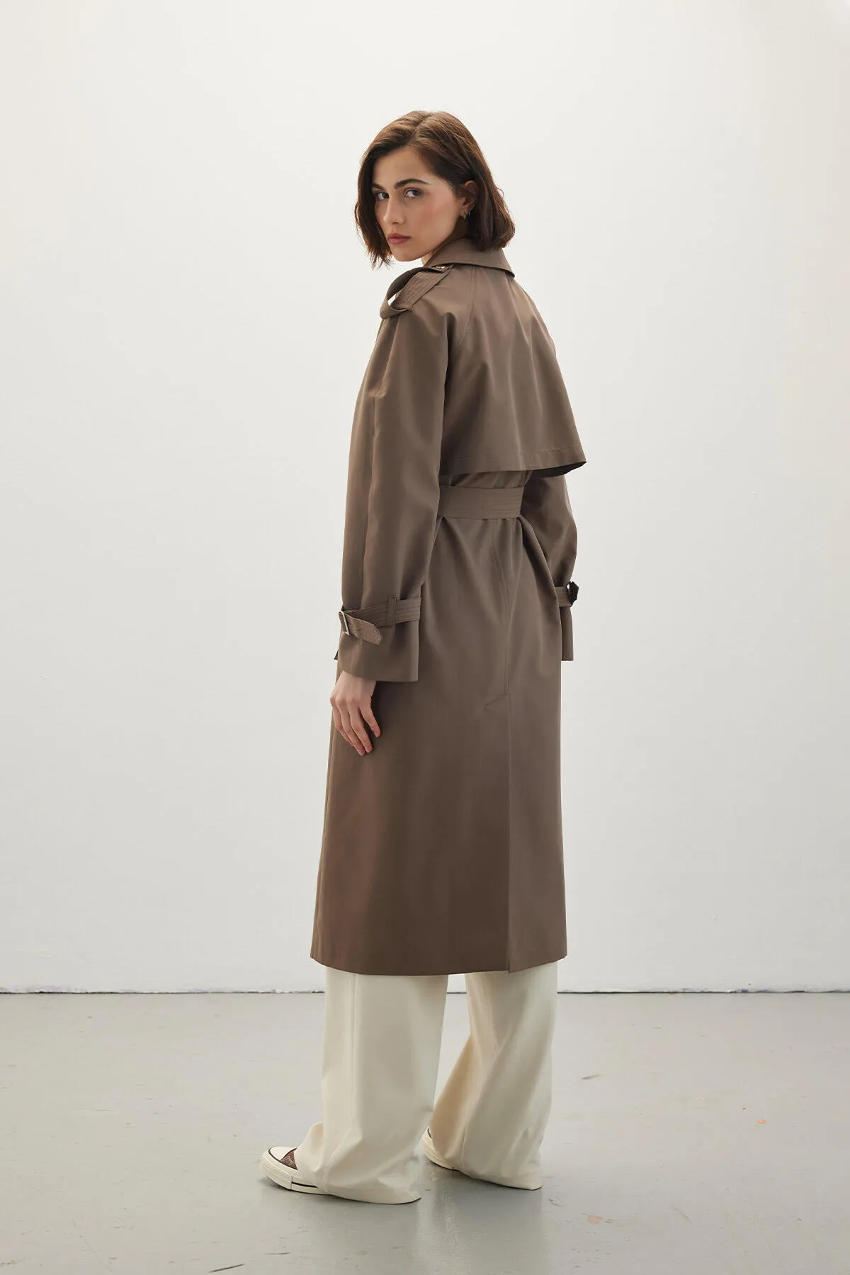 Manuka  Drapierter Trenchcoat mit Gürtel, Nerz
