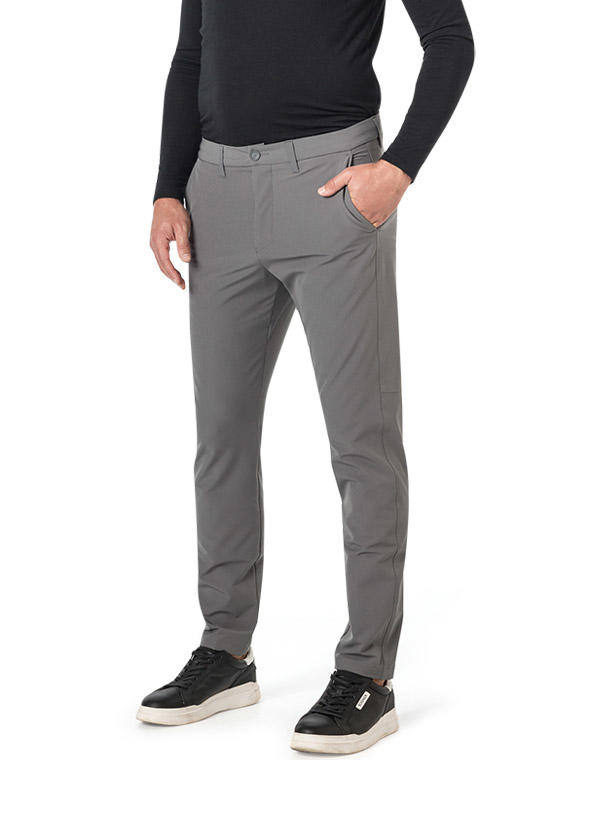 BOSS Green, Funktionshose, Slim Fit, Mikrofaser wasserabweisend, zementgrau