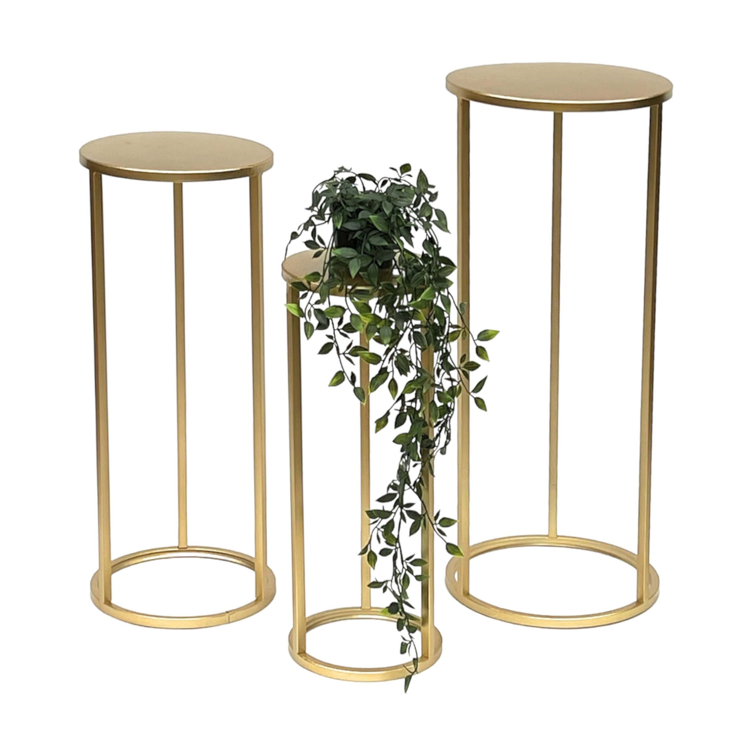 DanDiBo Blumenhocker Blumenhocker Metall Gold Rund Blumenständer 96510 3er Set (3er Set)