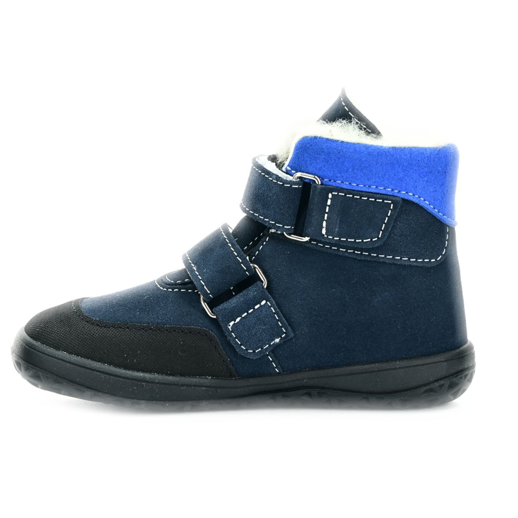 Jonap Jerry Dunkelblau Slim mit Wolle gefütterte Winterbarfußschuhe