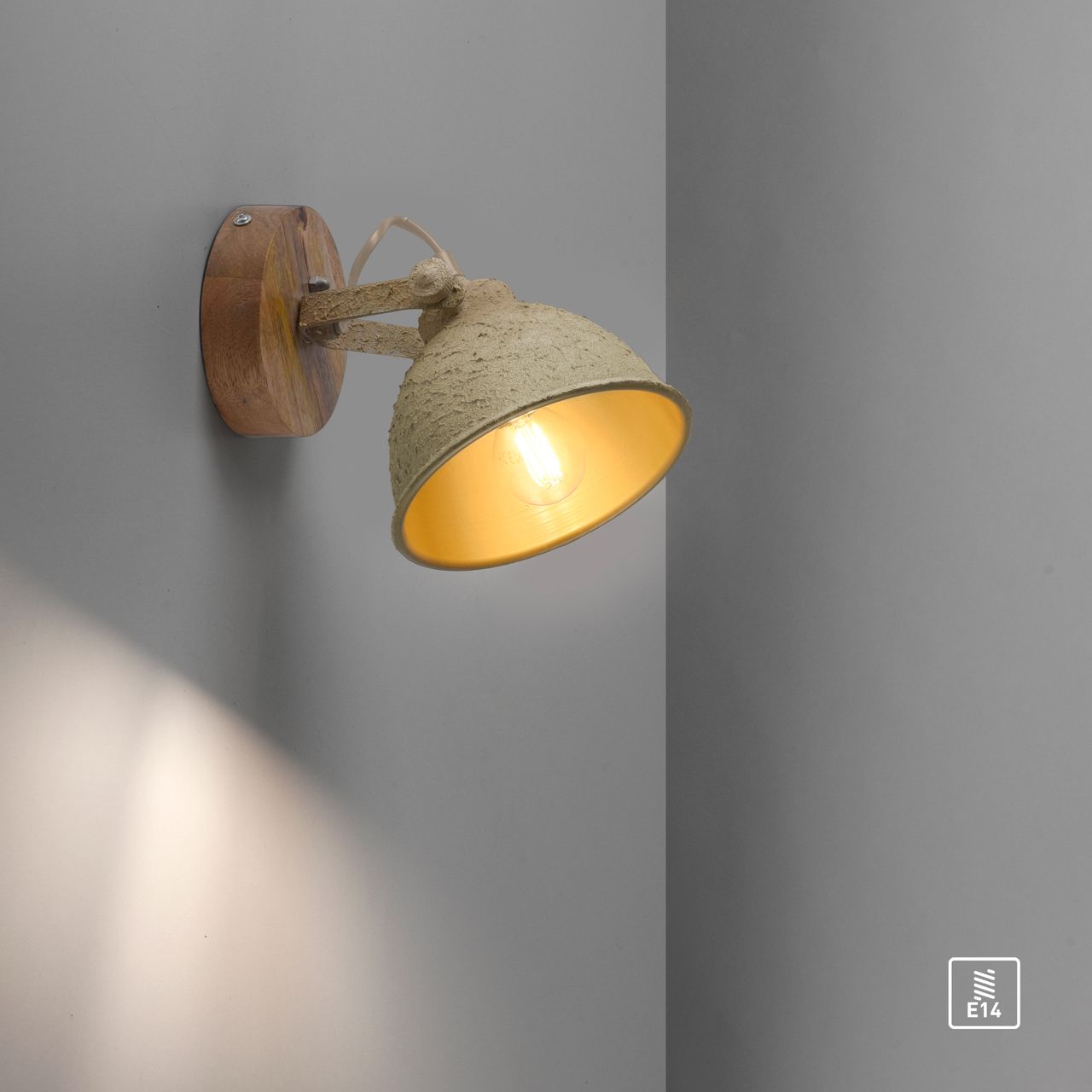 JUST LIGHT LeuchtenDirekt Wand- und Deckenleuchte SAMIA, 1x E14 max. 40,00 Watt, dreh- und schwenkbar, Innenleuchte, IP20