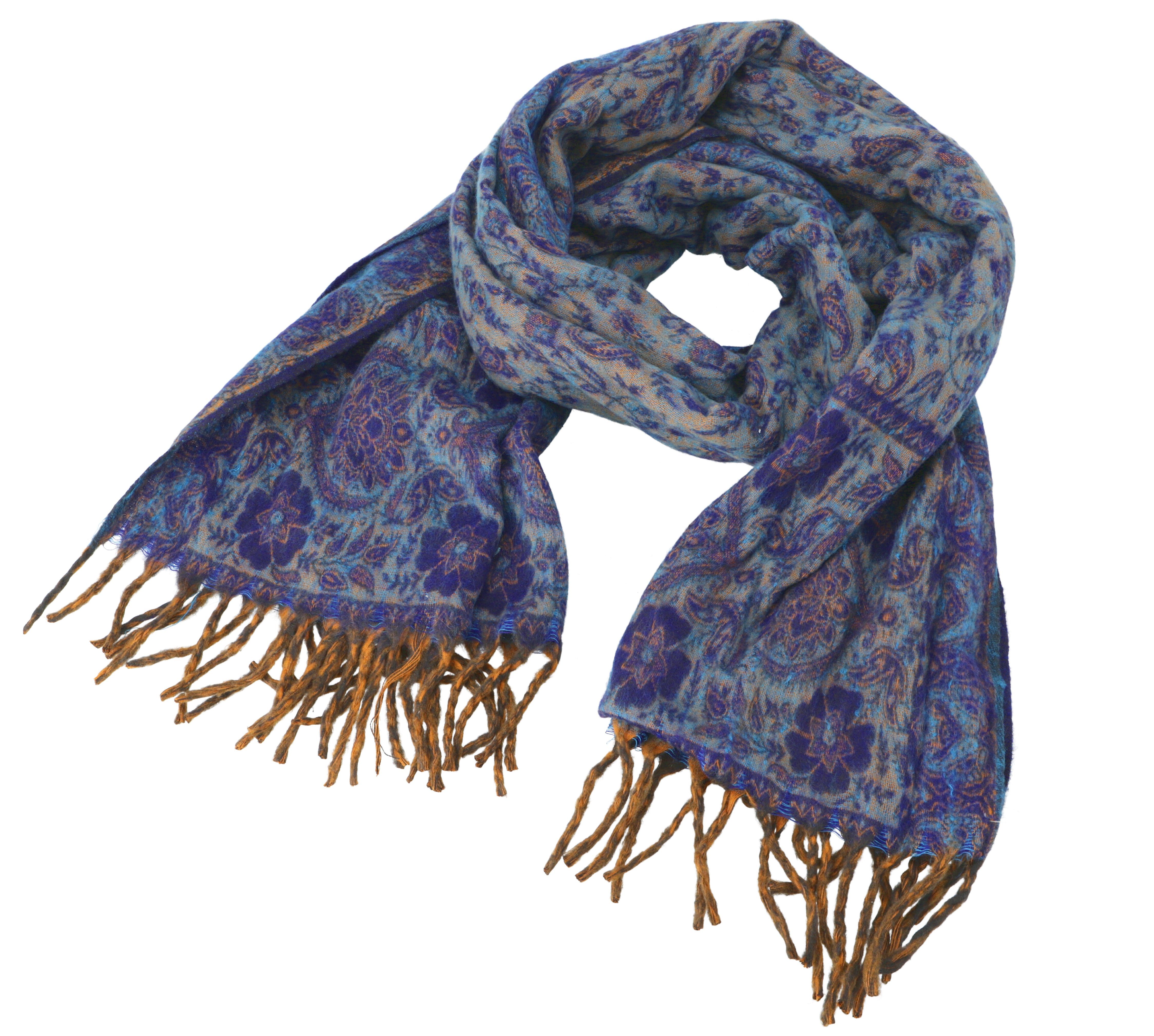Guru-Shop Halstuch Weicher Pashmina Schal Stola mit Paisley Muster..