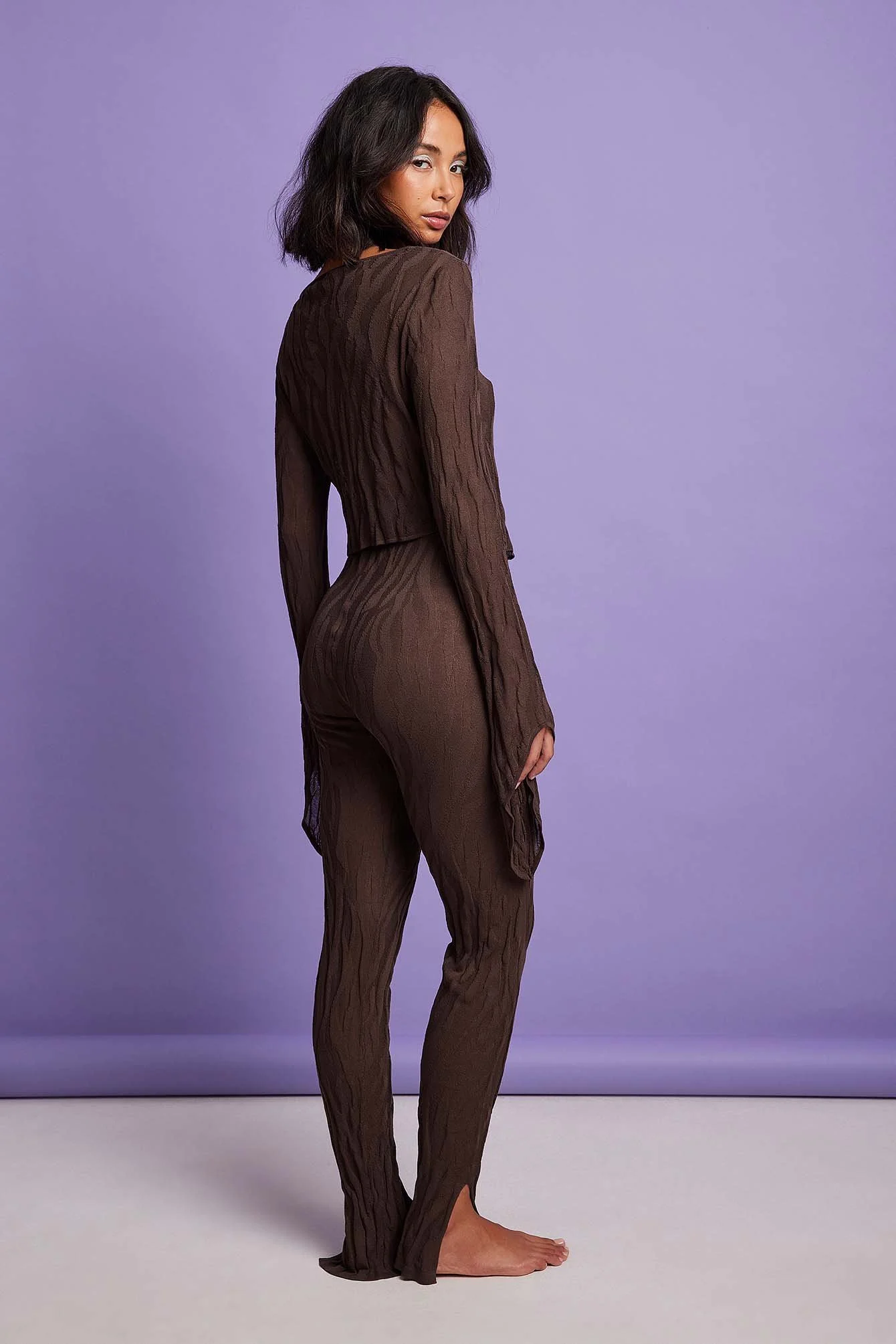 Fine Knitted Slit Trousers