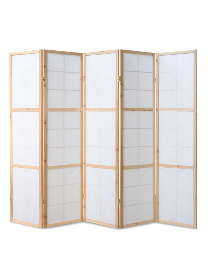 Homestyle4u 5-tlg. Paravent Shoji in Braun 220x175 cm günstig kaufen onesize