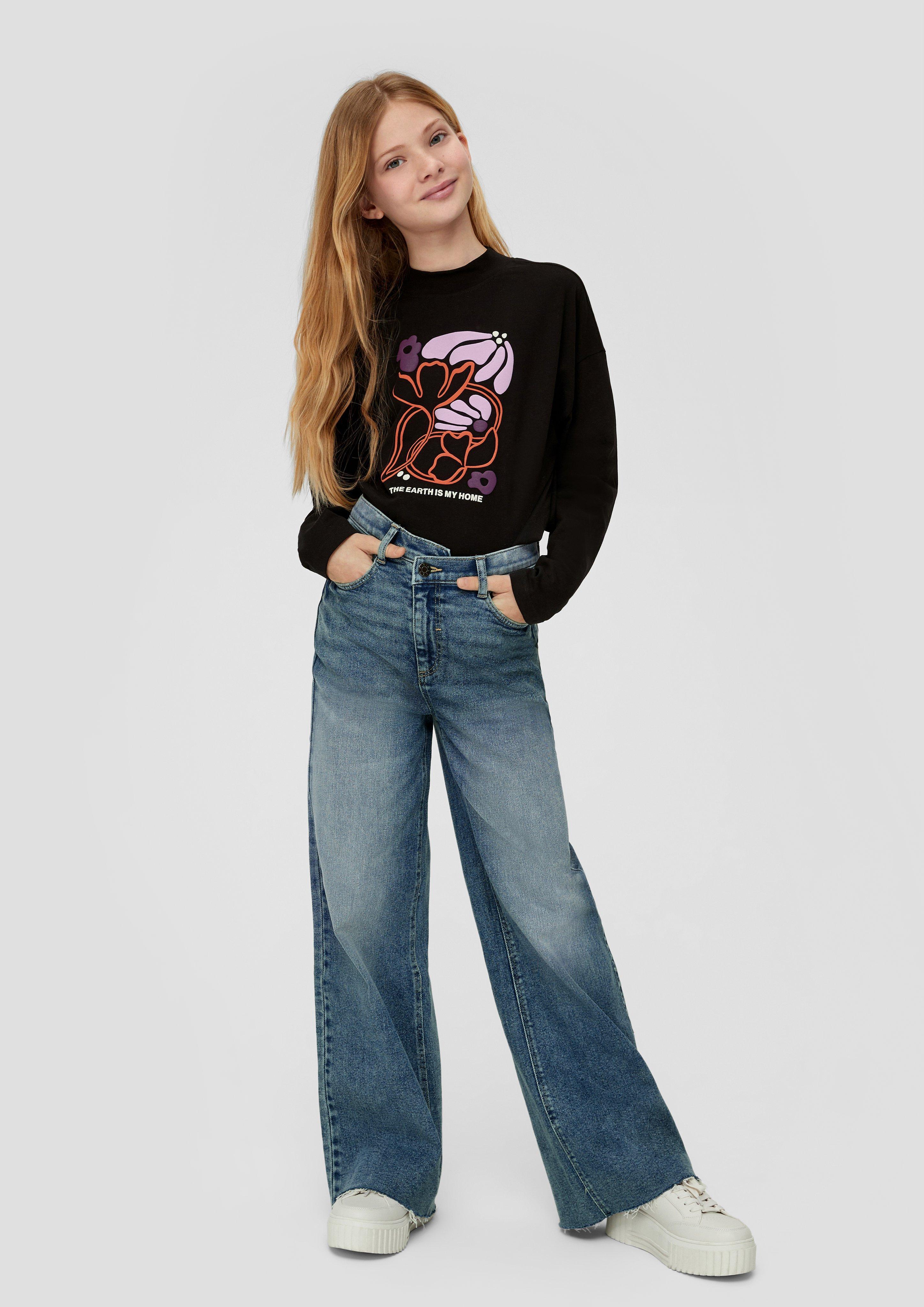 Jeans / Regular Fit / Super High Rise / Wide Leg / asymmetrischem Bund  2133545-54Z4