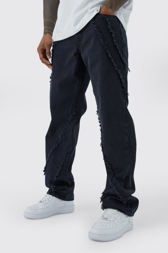 Lockere Jeans mit ausgefranstem Saum