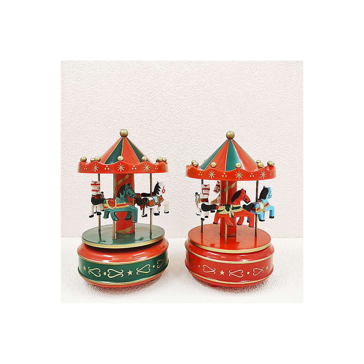 Automatisches Karussell mit Weihnachtsmusikglocke und Uhrwerk Weihnachtsdekoration Ornament Kinderspielzeug